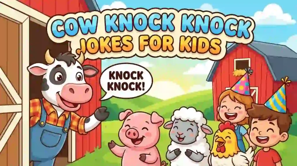 cow knock kncok jokes for kids image