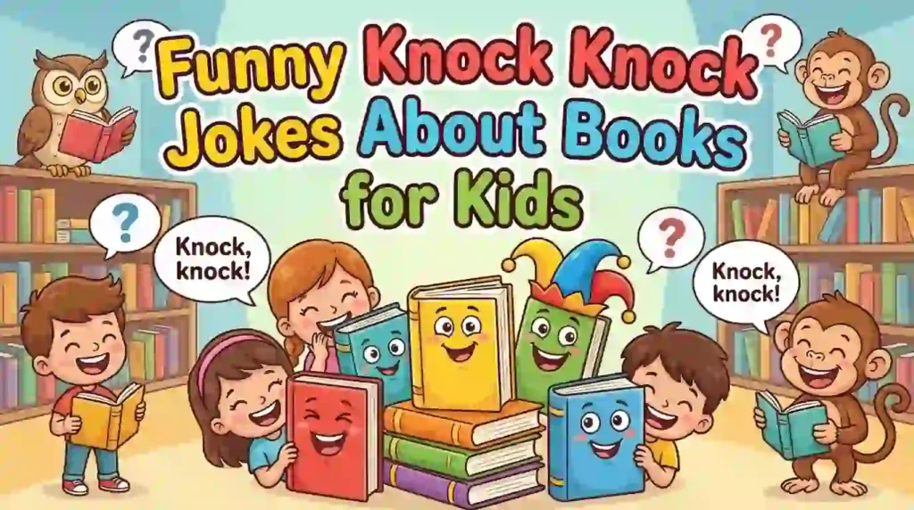 funny knock knock jokes about books for kids image