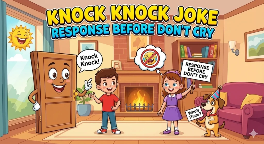 knock knock joke response before don't cry image