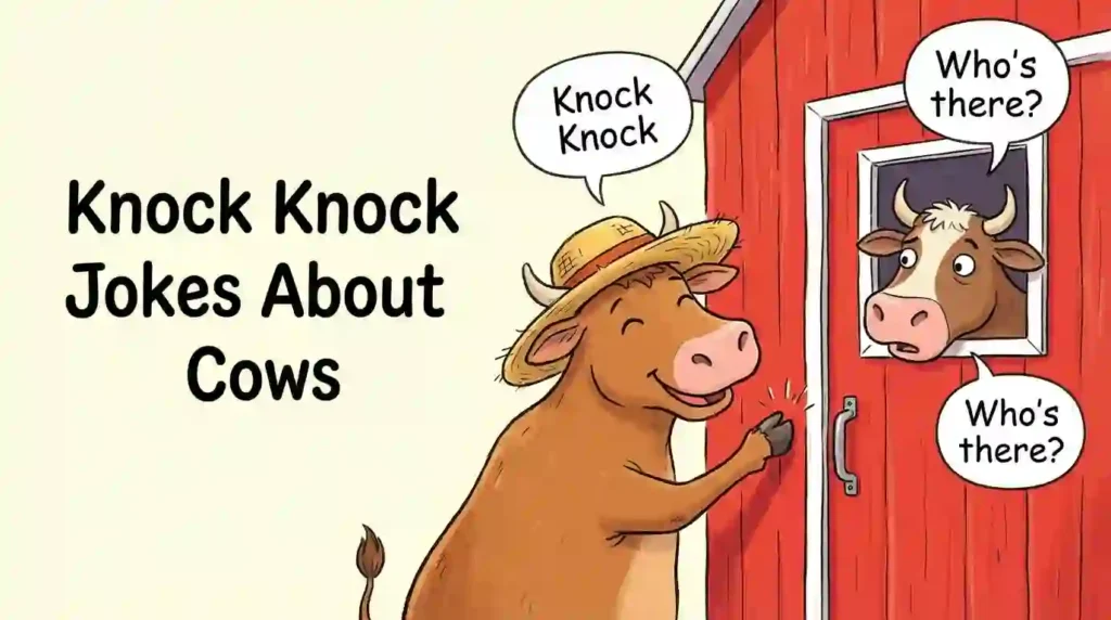 knock knock jokes about cows image
