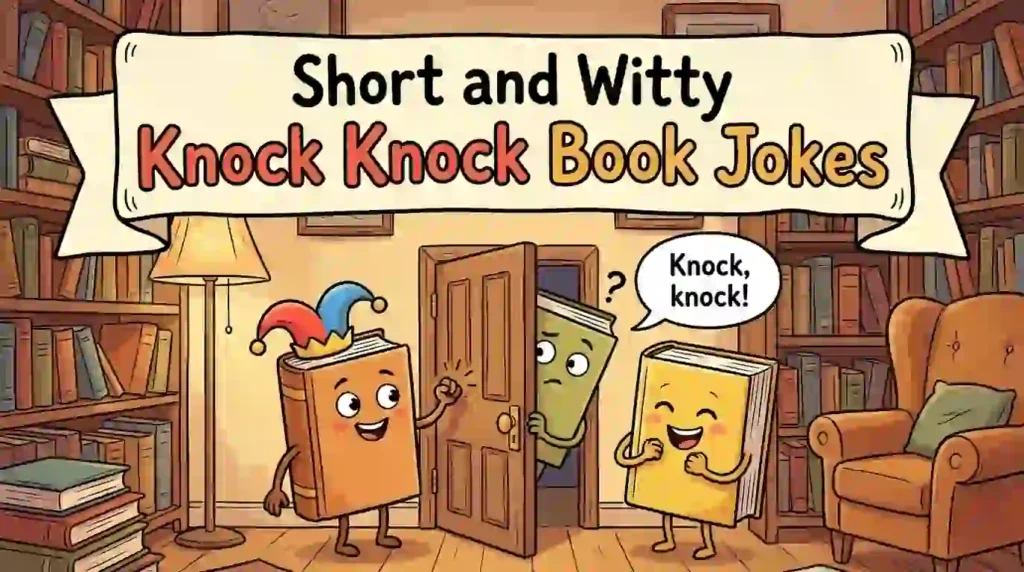 short and witty knock knock book jokes image