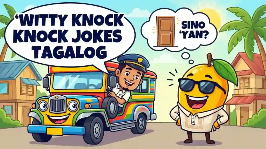witty knock knock jokes tagalog​ image